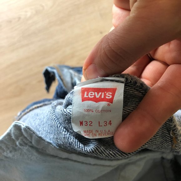 Levi’s Vintage 501s, 1990’s, Jeans, Button Fly, Size 32x34, Dark Wash - Picture 5 of 7